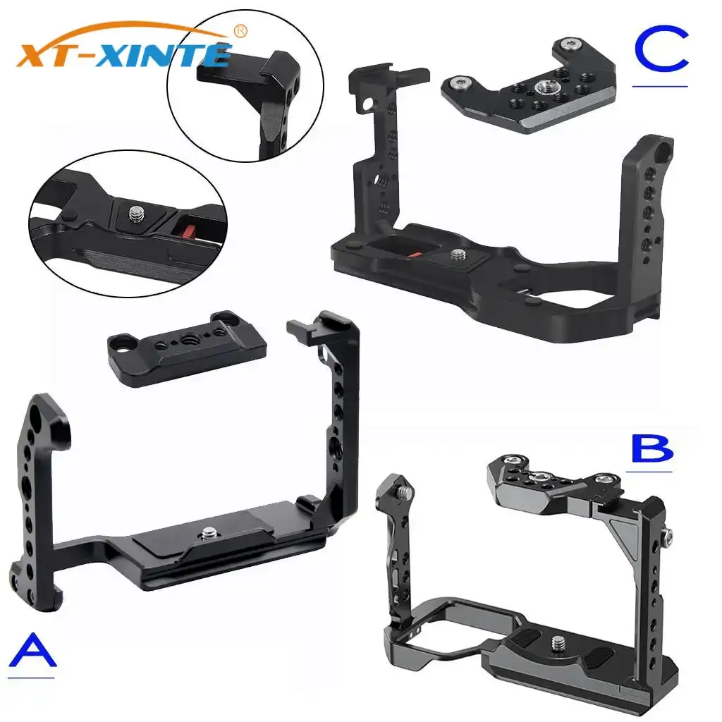 Mezza Gabbia Per Fotocamera Per Sony Fx30 Fx3 Dslr Camera Video Cage Rig Con 1/4 3/8 Fori Supporto Per Scarpe Fredde Nato Rail Mount Maniglia Piastra 