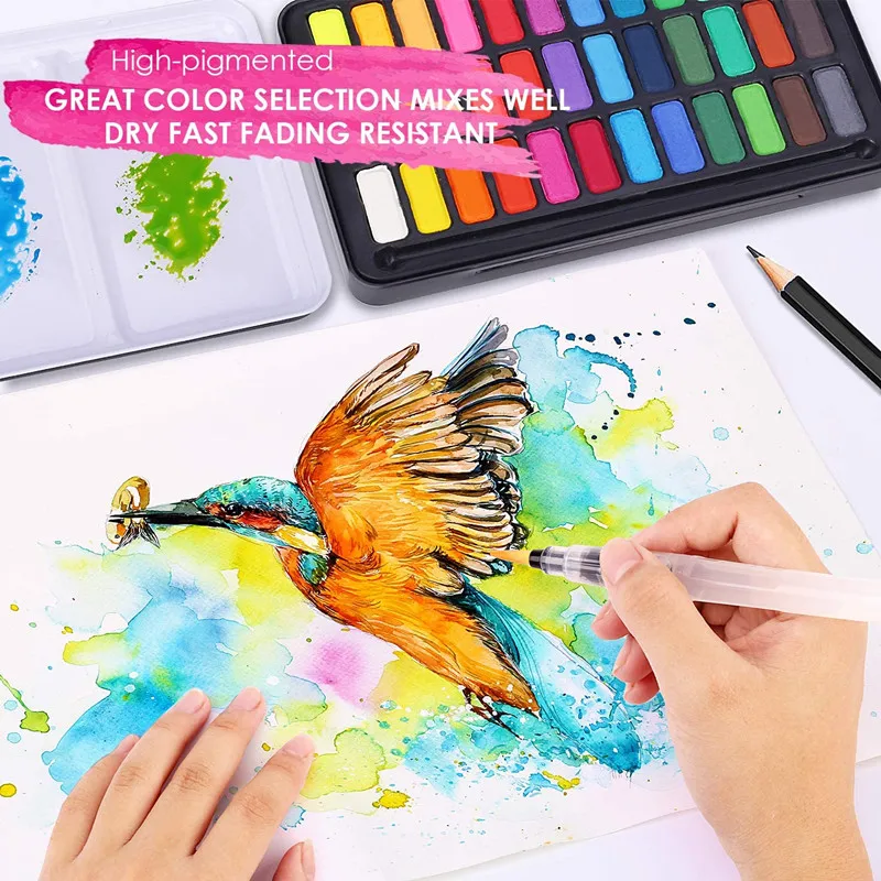 Watercolor Painting Set Professional Watercolors Set 24/36 Colors Pigment for Watercolor Painting With Paint Brush&Watercolor Paper Painting Set