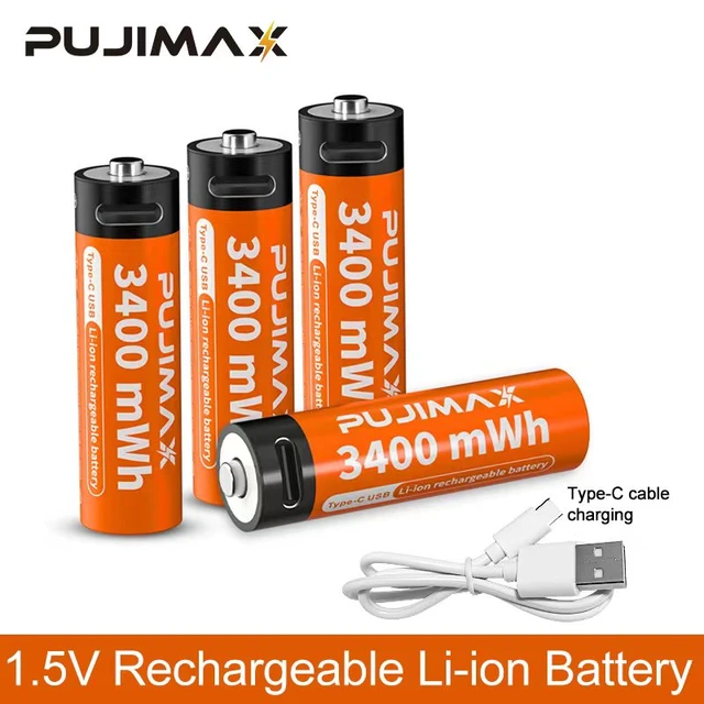 Piles Aa Lithium-ion Rechargeables, 1.5v, 3400mwh, Haute Capacité, Pour  Horloge Mp3, Voiture Jouet, Télécommande - Batteries Rechargeables -  AliExpress