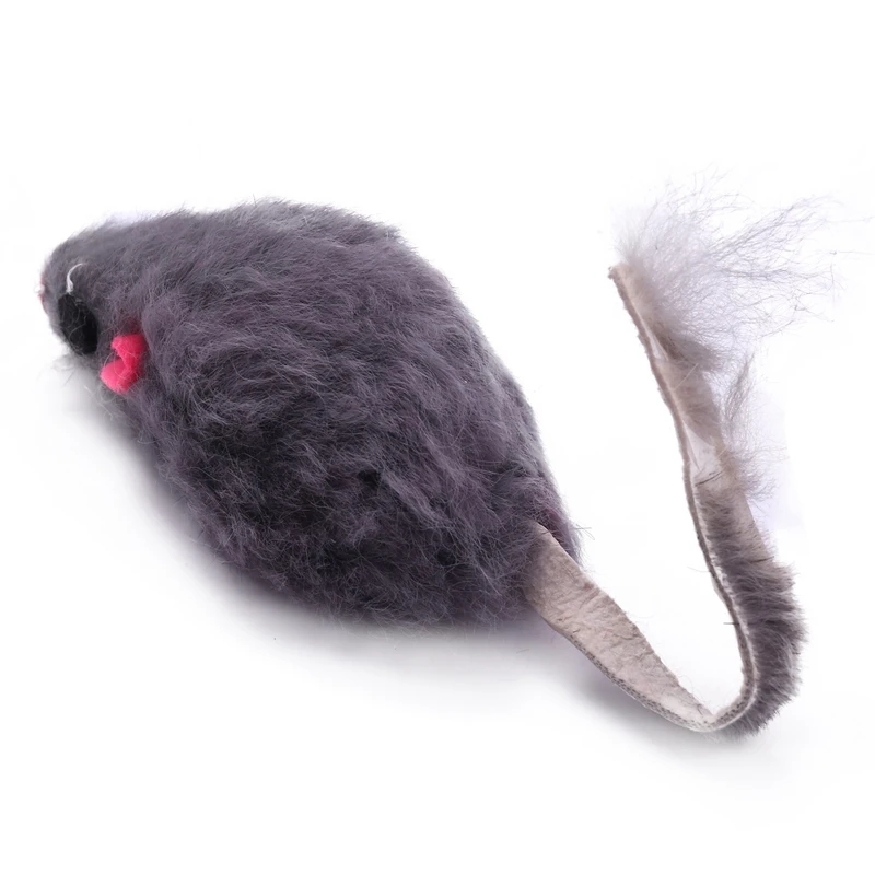 Cat Fur Mice Toys Real Rabbit Fur Mice Cat Toys Pet Toy Children's Toys 12-Pack