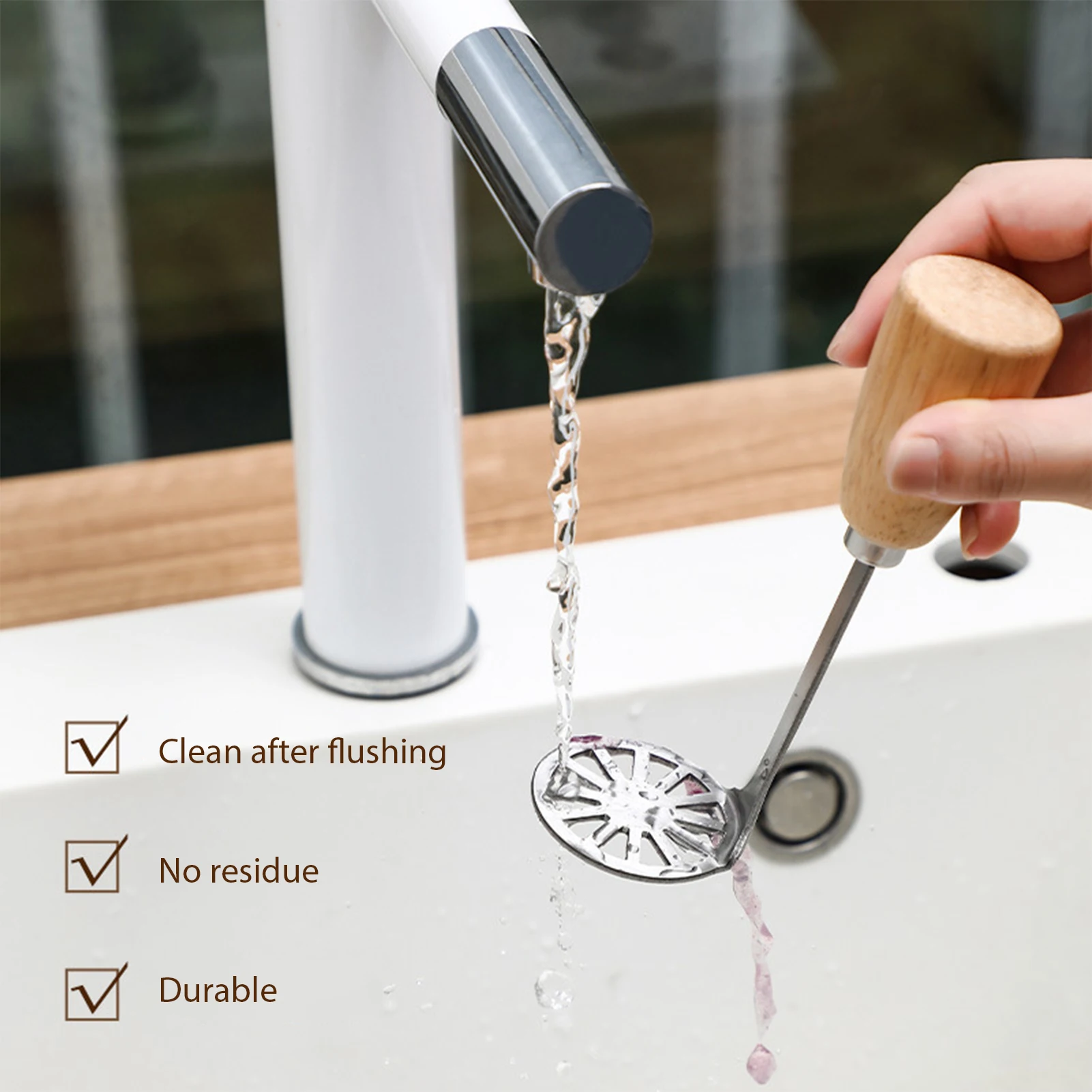 Wood Handle Manual Masher Reusable Baby Food Grinder Kitchen Accessories
