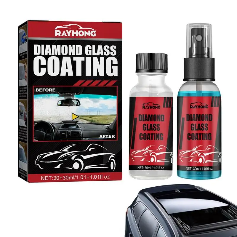 

Nano Car Coating Diamond Nano Car Glass Caring Coat Coating Ceramic Spray Car Sealant Wax Waterproof Glass Care For Cars 2pcs