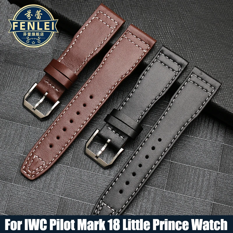 Bracciale Per Iwc Pilot Leather Watchband Iw377714/328201 Iw377709 Mark 18 Little Prince Cinturino Universale In Pelle Bovina 21Mm 22Mm