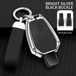 Premium Leather Car Key Case Cover - Elegant Shell Design (Black - A)