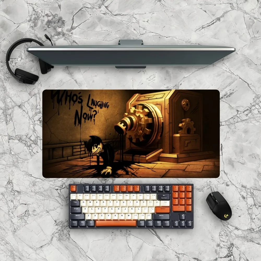Game B-Bendy and the ink m-machine Mousepad Gamer Mouse Pad Size For Office Long Table Mat 5