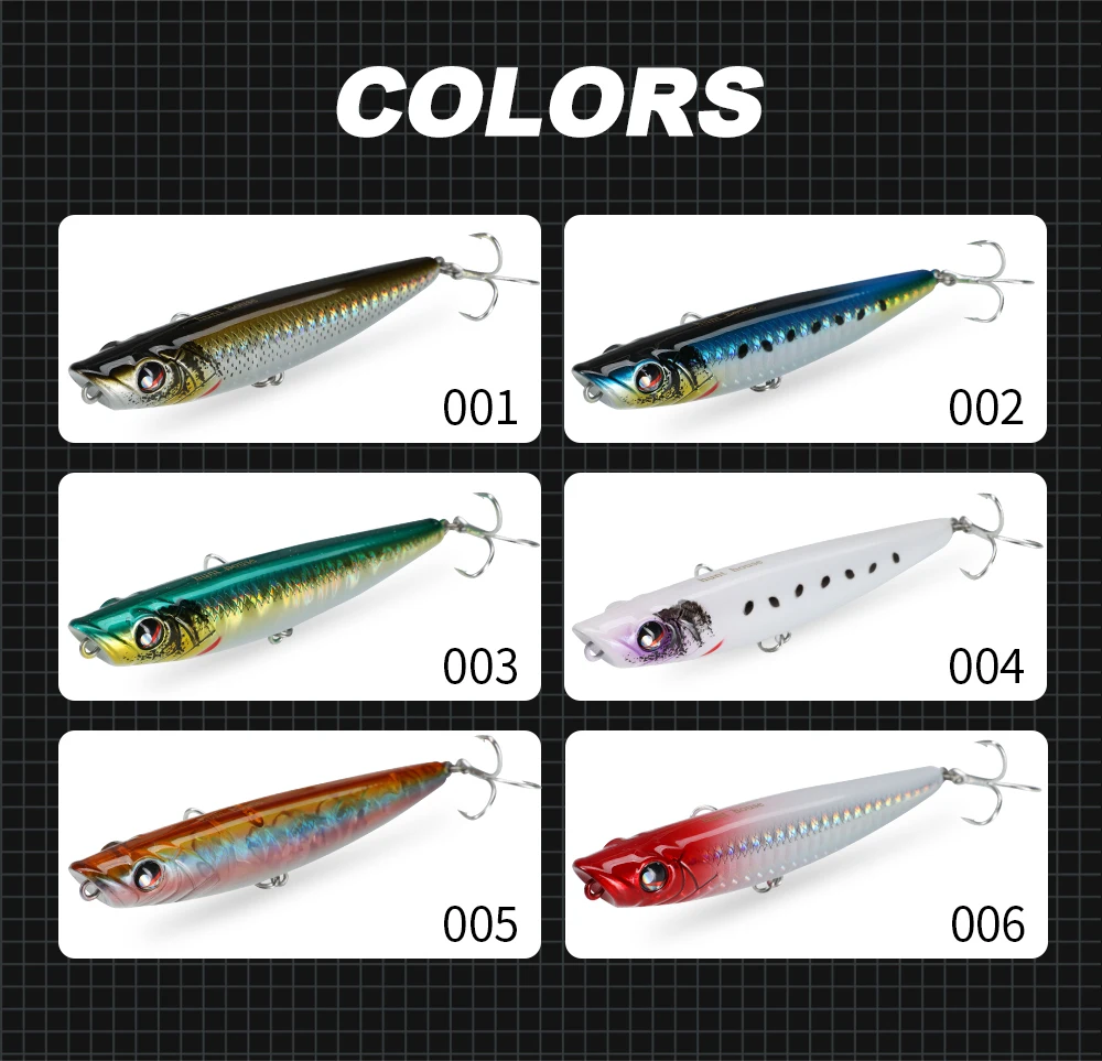 Hunthouse 90 mm/11,6 g Pop Walker Bleistift-Angelköder, schwimmender harter Köder, Topwater-Oberflächen-Popper, WTD, Salzwasser-Barsch-Fischgerät – Detail 8