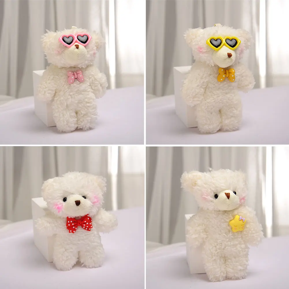 Plush Keychain Key Chain 12cm Cute Bear Plush Keyring Pendant Soft Stuffed Plush Keychain Toy Backpack Pendant Birthday Gifts For Children
