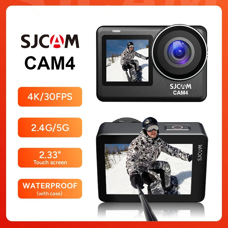 SJCAM Flagship CAM4 Action Camera 4K 2.33" Touch Screen Waterproof 5G WiFi Active HDR Video action cam camera sport