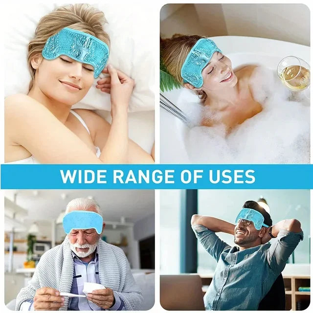 Head Gel Ice Pack Migraine Ice Pack with Gel Bead Pain Relief Hot Or Cold Compress Migraine Ice Wrap for Headache Forehead Care 4