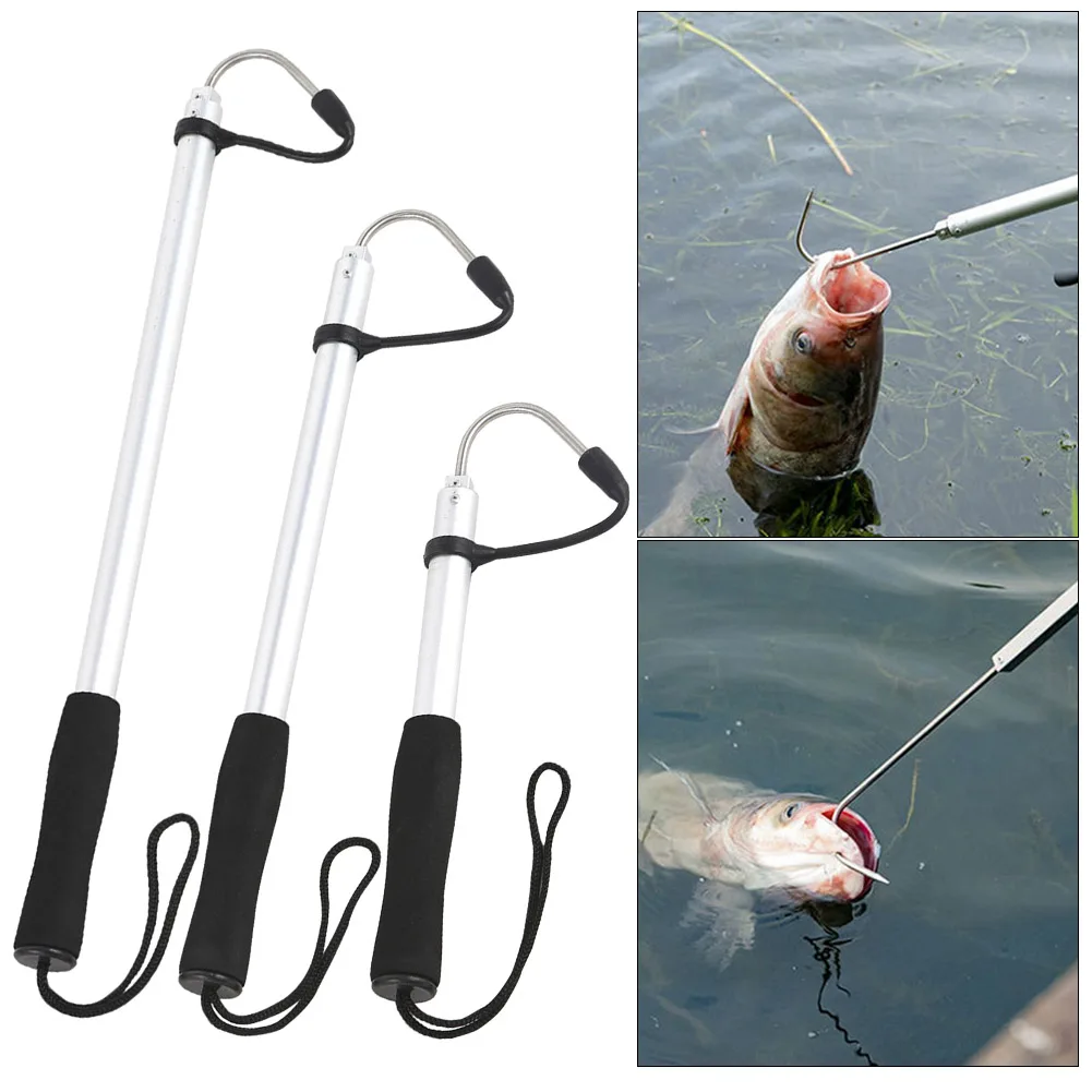 Fishing Gaff with Spear Hooks Fish Holder Foldable Fishing Tool Fish Gripper