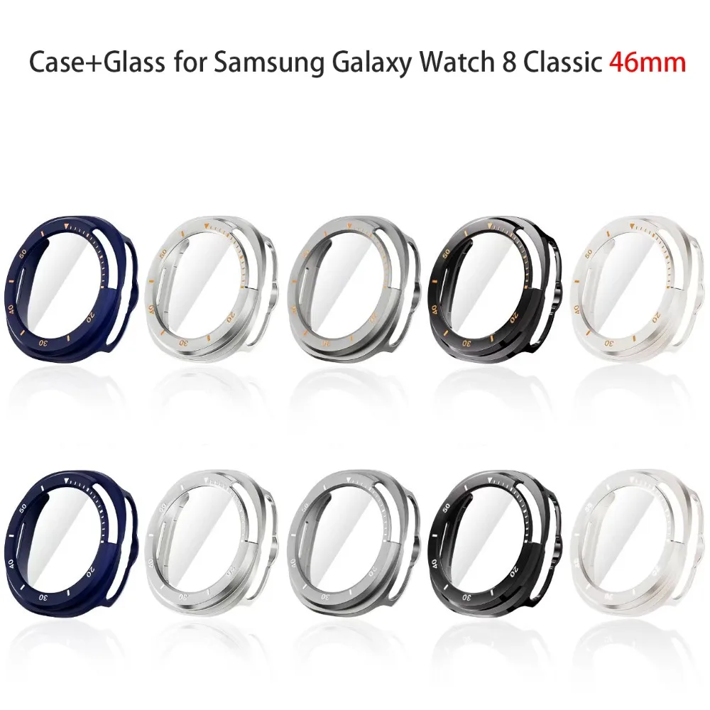 Enhanced Protective Case with Tempered Glass for Galaxy Watch 8 Classic - 46mm