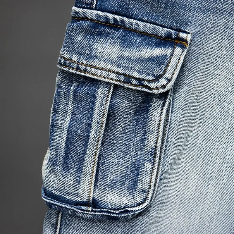 Summer jeans shorts denim shorts male loose large size