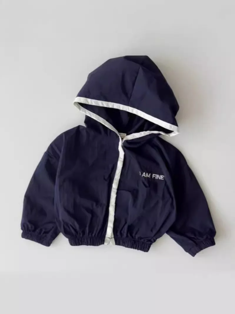Summer Baby Hooded Cardigan Toddler Long Sleeve Sunscreen Jacket Boys Girls Breathable Letter Coat Kids Sunscreen Clothing