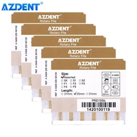 AZDENT 5Boxes Dental Endodontic Gold Large Taper File NITI Rotary Files Engine Use 25mm 6pcs/Box Dentistry Tools 1