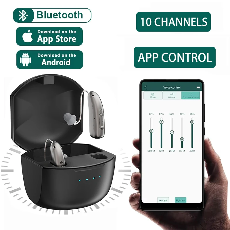 Hearing Aid for Deafness Self-Fitting OTC Hearing Aids Bluetooth Digital Sound Amplifier Portable Elderly Amplifier hearing aid