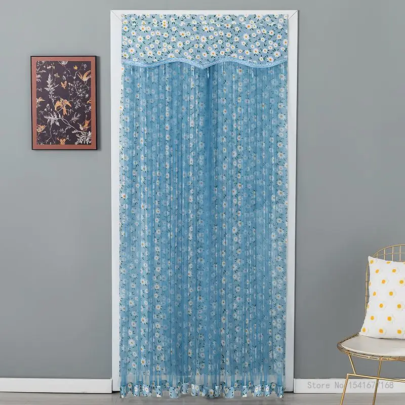 Summer Anti-Mosquito and Insect-proof Lace Partition Curtain Anti-fly Curtain Kitchen and Bedroom Decorative Door Curtain, 1PC