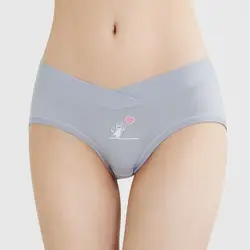 Summer Cute Cartoon Cat Ladies Underwear Large Low Waist Maternity Briefs Plus Size Shorts Pink Panties for Pregnant Women