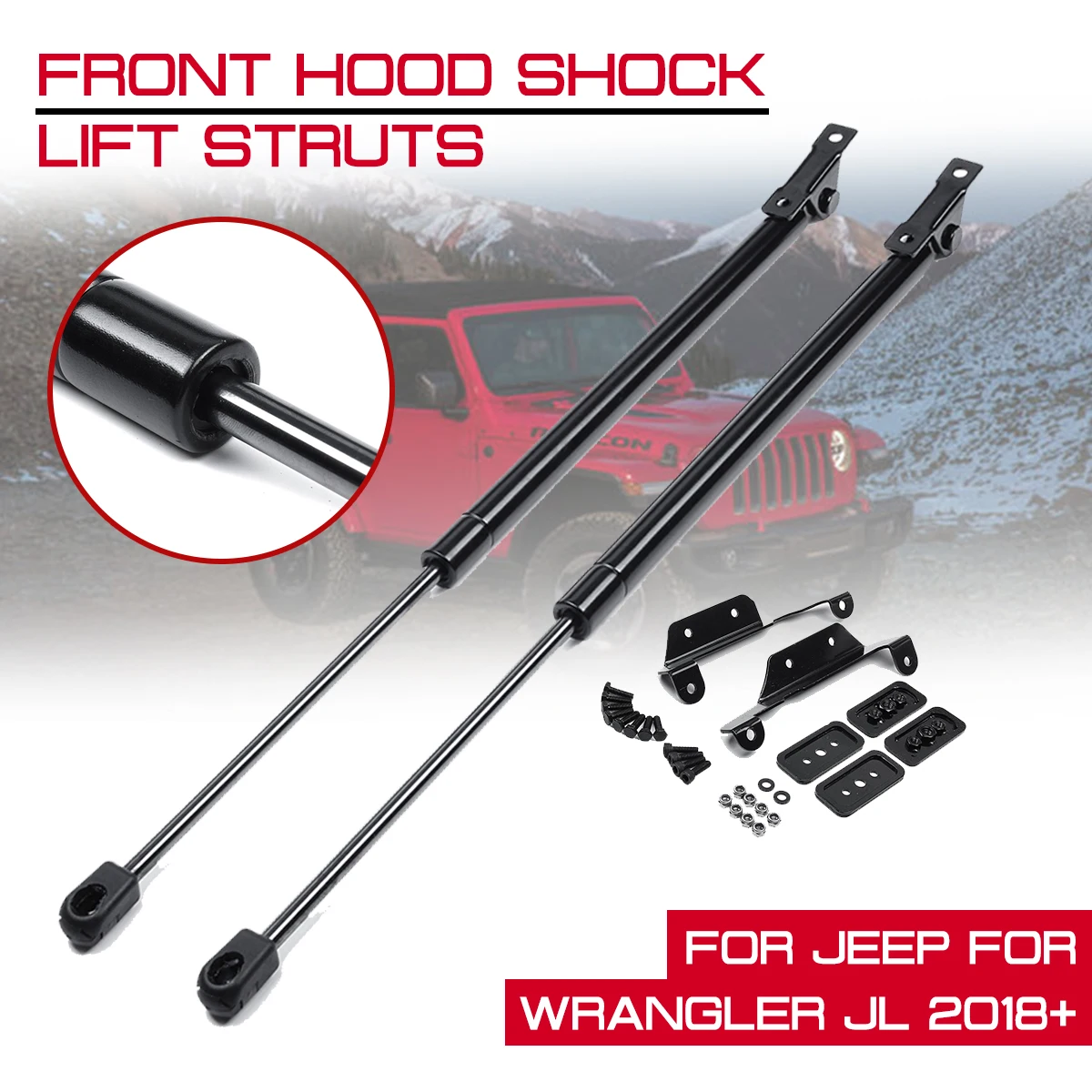 

Car Front Engine Cover Bonnet Hood Shock Lift For Jeep Wrangler JL 2018 2019 Strut Struts Bar Support Rod Arm Gas Spring Bracket