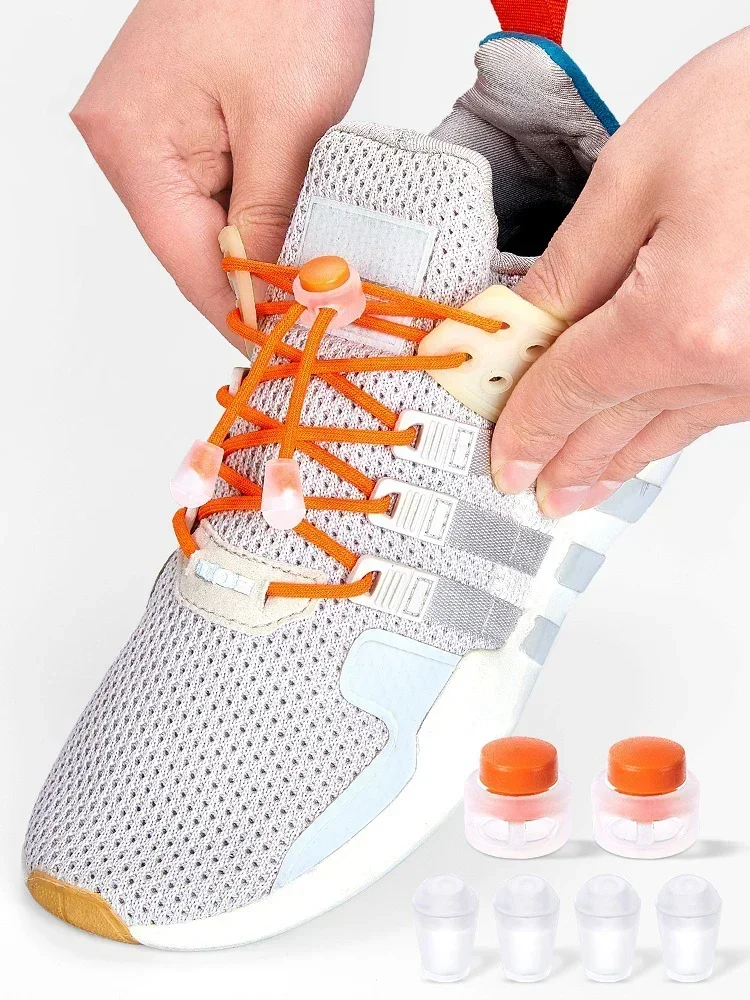 Elastische runde Schnürsenkel ohne Binden für Sneaker, Schnellverschluss-Schnürsenkel für Kinder & Erwachsene - Praktische Slip-On-Schnürsenkel