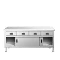 งานผลิตเหล็กสำหรับครัวเชิงพาณิชย์ โต๊ะทำงานสแตนเลส ตู้เก็บของ อุปกรณ์ครัวที่ปรับแต่งได้ 6