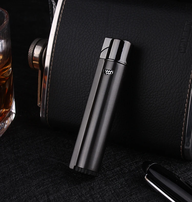 Genuine Aomai Compact Jet Butane Lighter Torch Grinding Wheel Fire Straight Lighters Cigarette Lighter Special Cigar