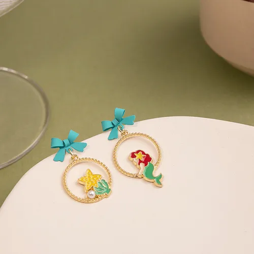 빈티지 클래식 동화 공주 펜던트 귀걸이, 귀여운 에나멜 참 스터드 이어 쥬얼리, 여성 소녀 파티 선물 5