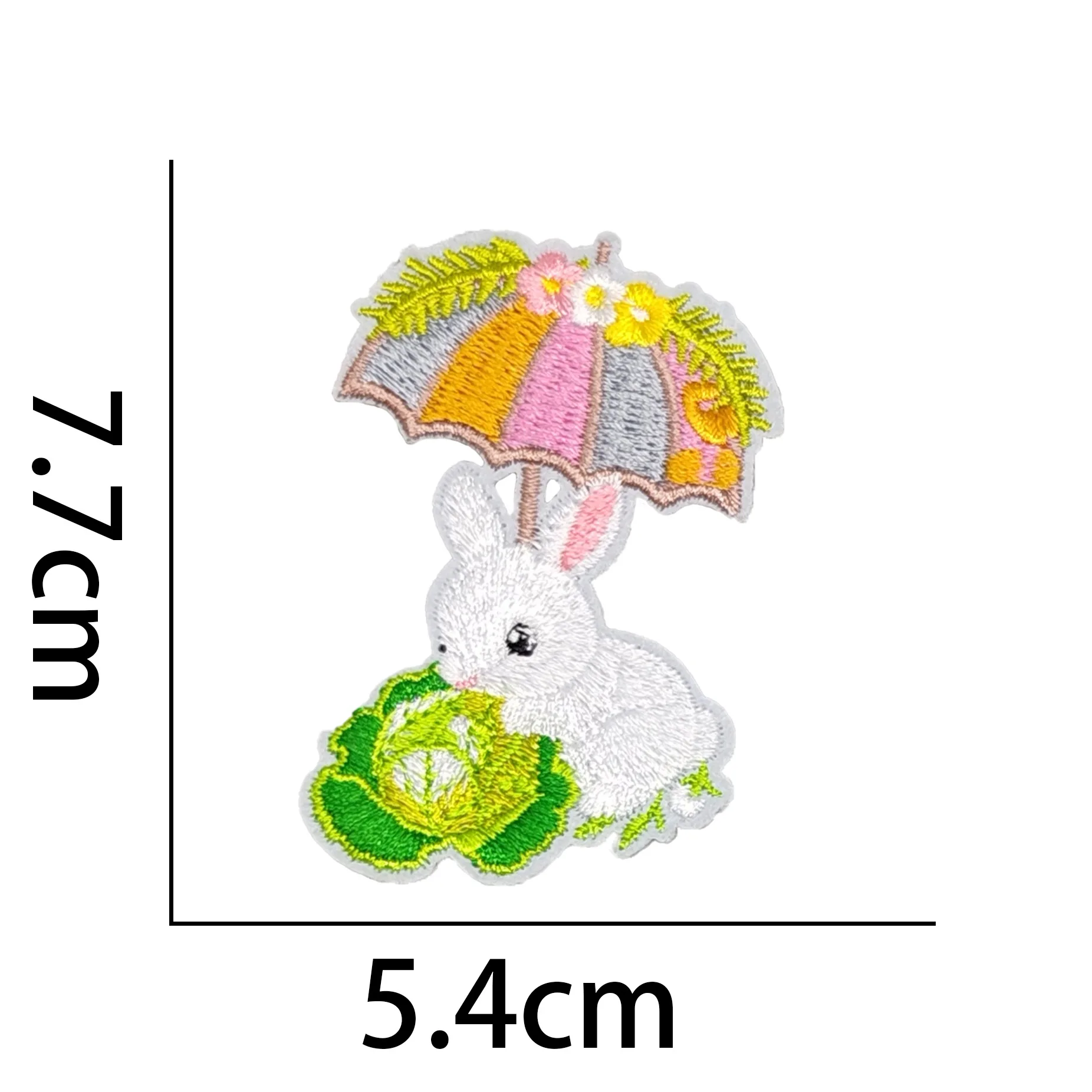 Rabbit Eating Radish Icon Embroidery Patch Fabric Animal Iron on Transfers for Clothing Appliques Scp Stickers Parches
