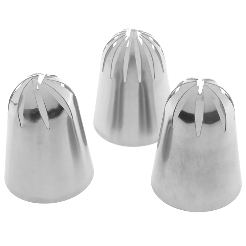 3pcs Metal Cream Nozzles Icing Piping Set DIY Dessert Pastry Tips Baking Accessories Cupcake Decor