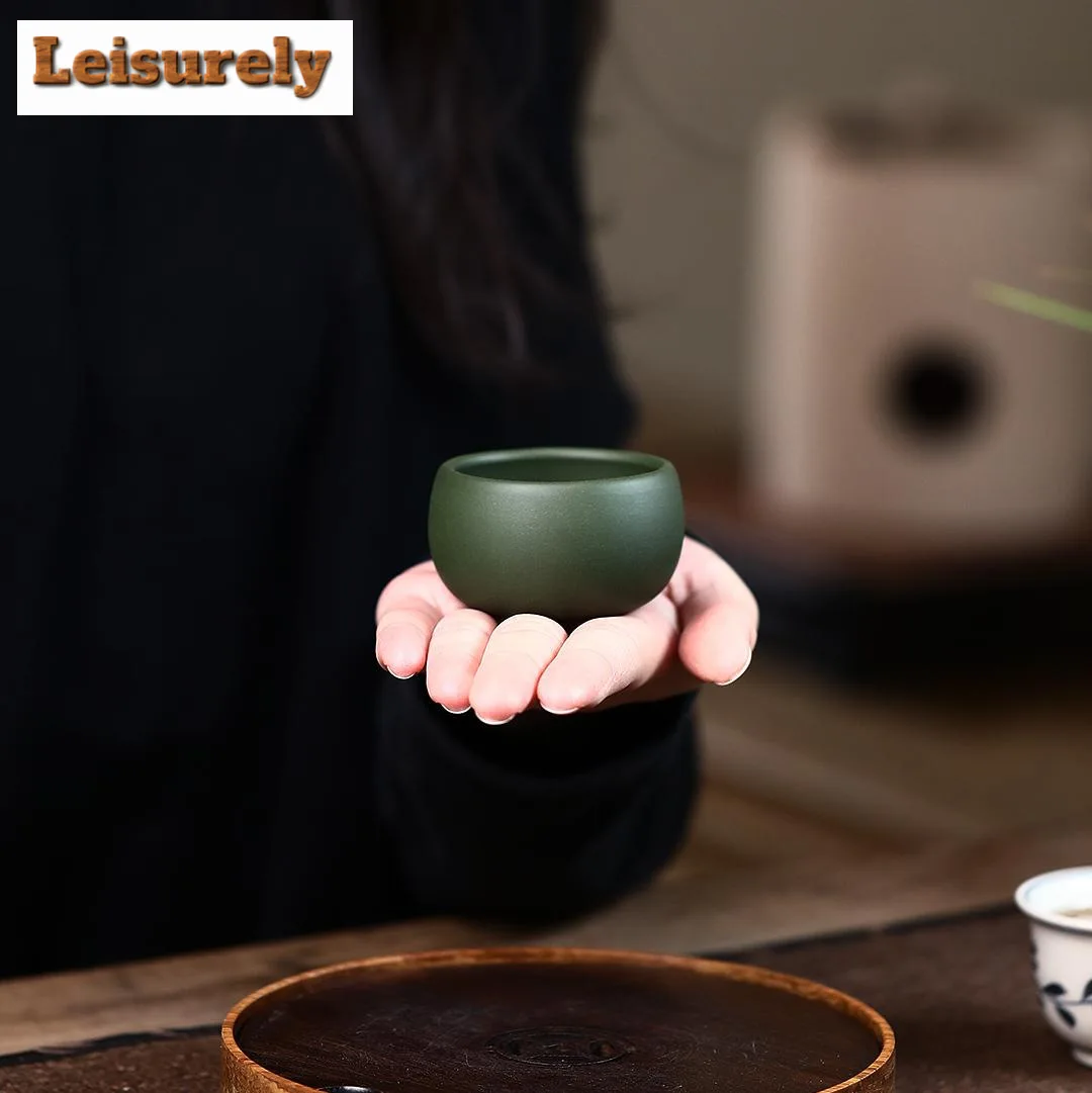 2pc/lot Antique Purple Clay Tea Cup Handmade Portable Small Tea Bowl House Personal Single Mug Chinese Zisha Kung Fu Set 50ml