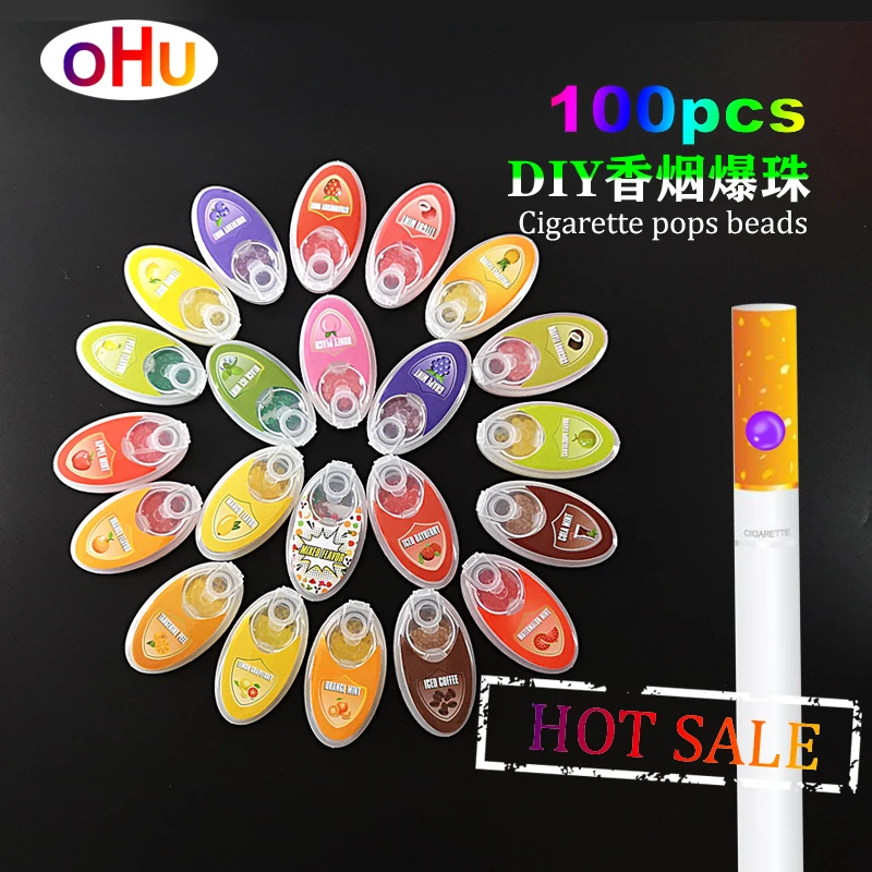 100pcs Cigarette Pops Bead Fruit flavor Menthol Capsule Mint Beads Flavor Explosion Blast Ball Holder Filter Smoking Accessories