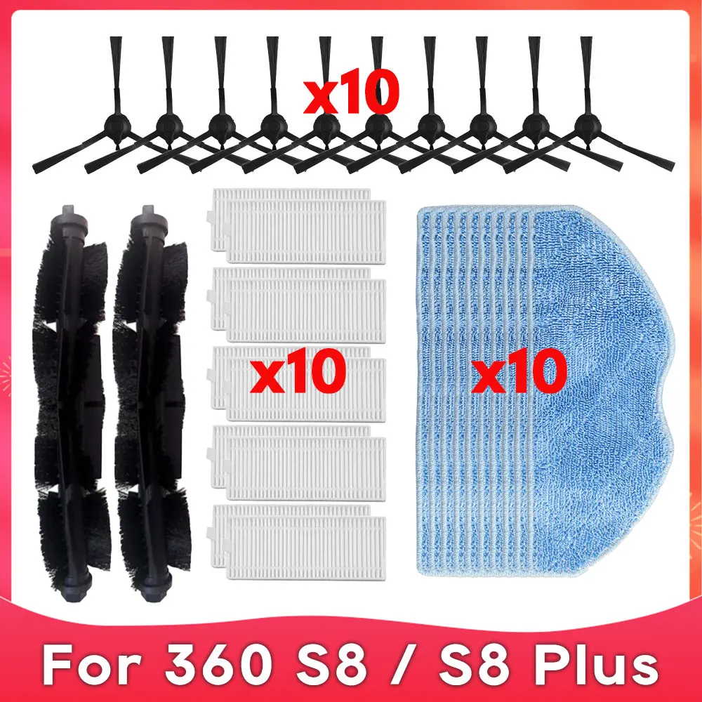 Apto para 360 S8s8 Plushonor Choice Robot Cleaner r2 Peça de Reposição do Rolo Lateral Escova Hepa Filtro Mop Panos Acessórios de Pano de Pano