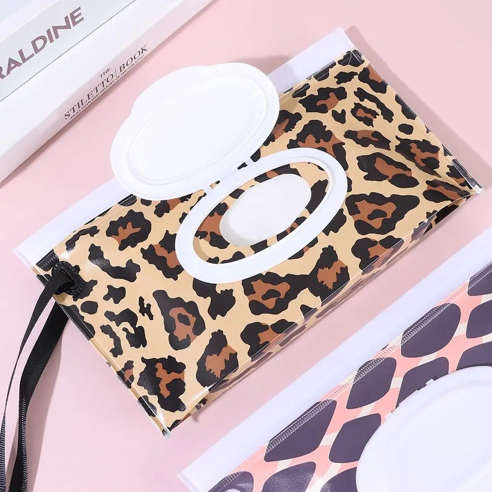 Wet Wipes Case Plastic Wet Wipe Pouch Holder Flip Cover Snap-Strap Reusable Refillable