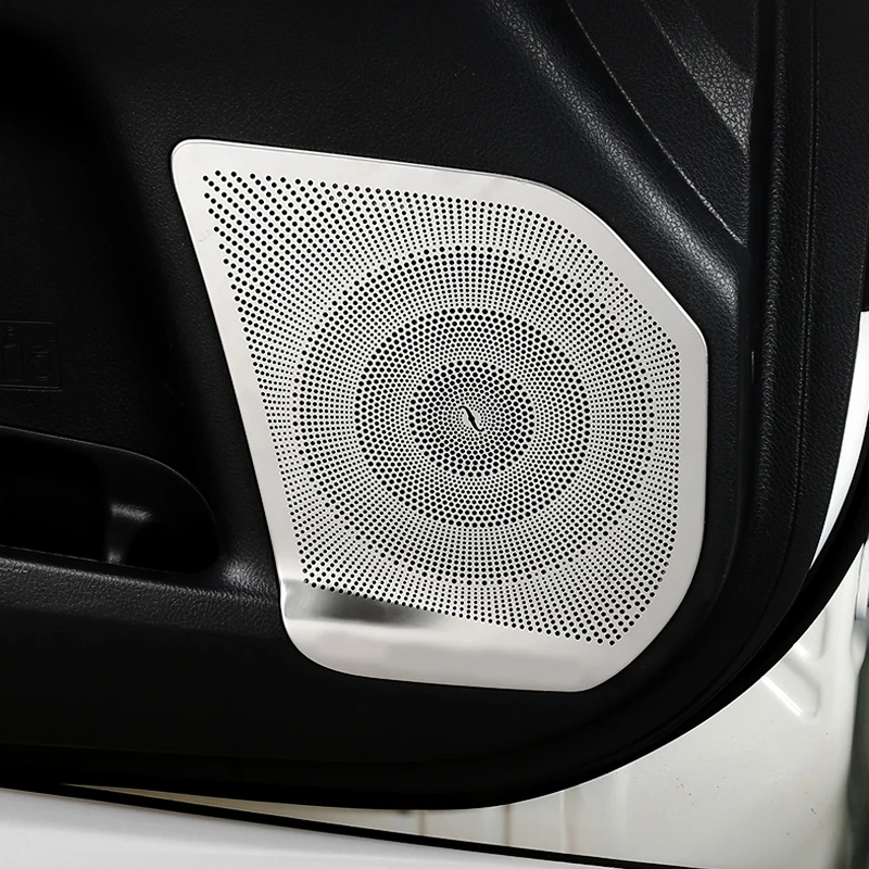 

4pcs Stainless Steel For Toyota Highlander Kluger 2015 16 17 18 2019 Accessories Car Door Louder Speaker Audio Horn Cover Trim