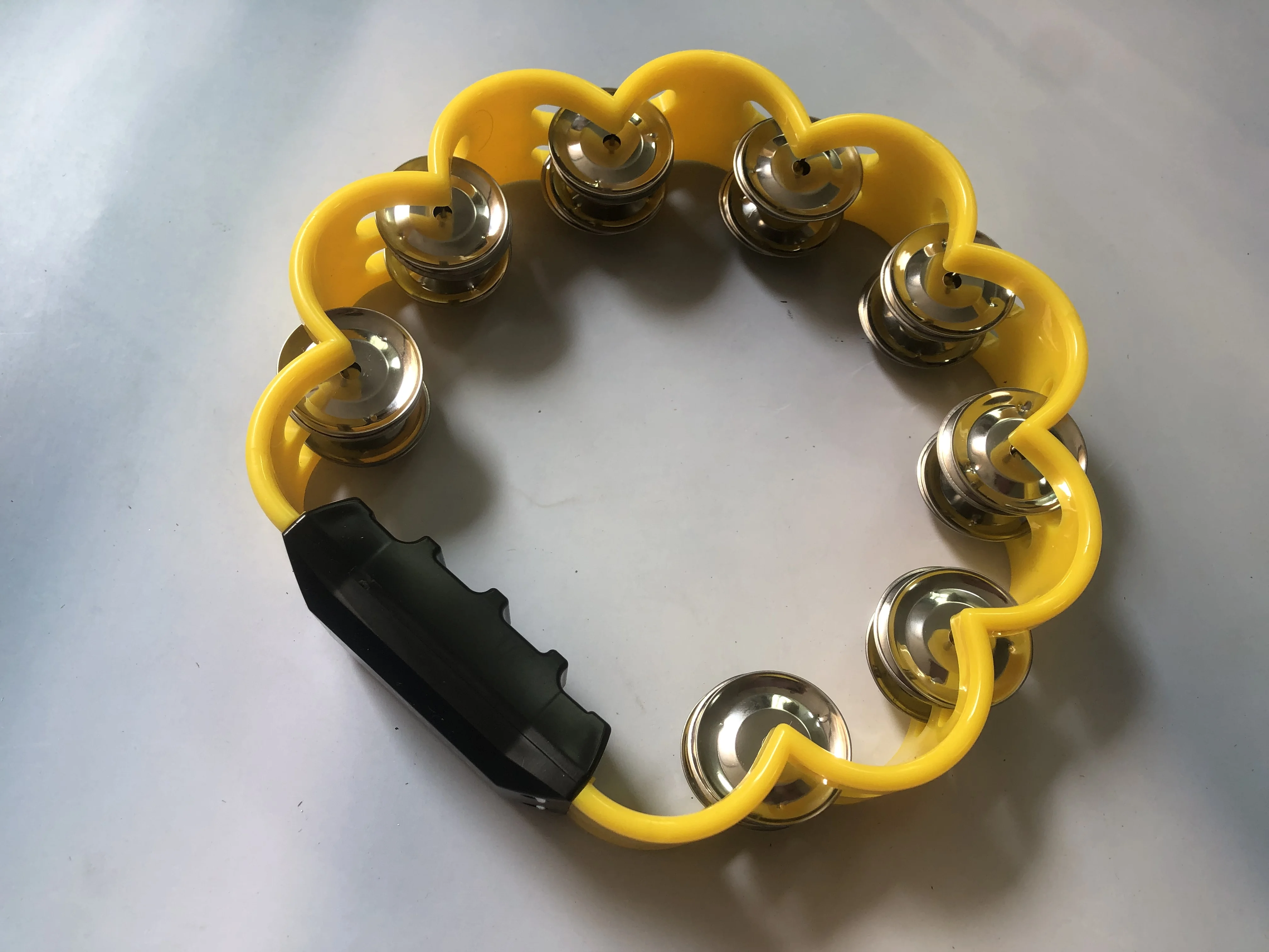 Petal Shaped Tambourine Plastic Percussion Music Hand Bells for Musical Rhythm Instrument for School Family Party