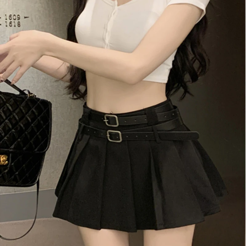 

Юбка женская с заниженной талией, модная темпераментная плиссированная пикантная универсальная простая Молодежная молодежная одежда в европейском стиле, лето