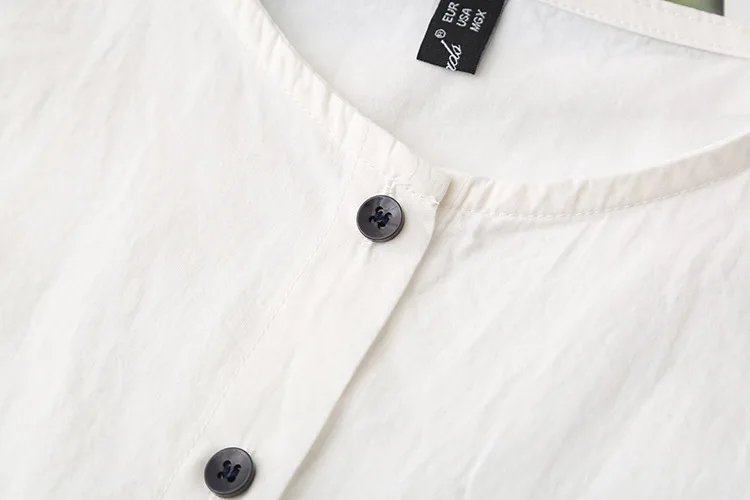 Fashion Plus Size Women's Blouses Autumn New Style Simple And Elegant Long Sleeve Bright Line Casual Washed Cotton Shirt 2527