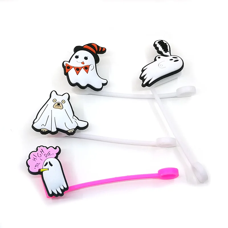 Halloween Straw Silicone Stoppers Cartoon Ghost Skull Reusable Straw Covers  Splash Resistant Drinking Straw Caps Halloween Gifts - AliExpress