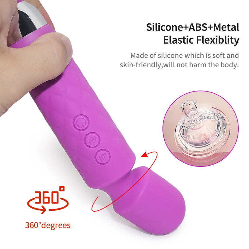 Wireless Dildo AV Vibrator Magic Wand For Women G-Spot Clit Stimulator USB Rechargeable Body Massage Sex Toys for Adults_voghion.com
