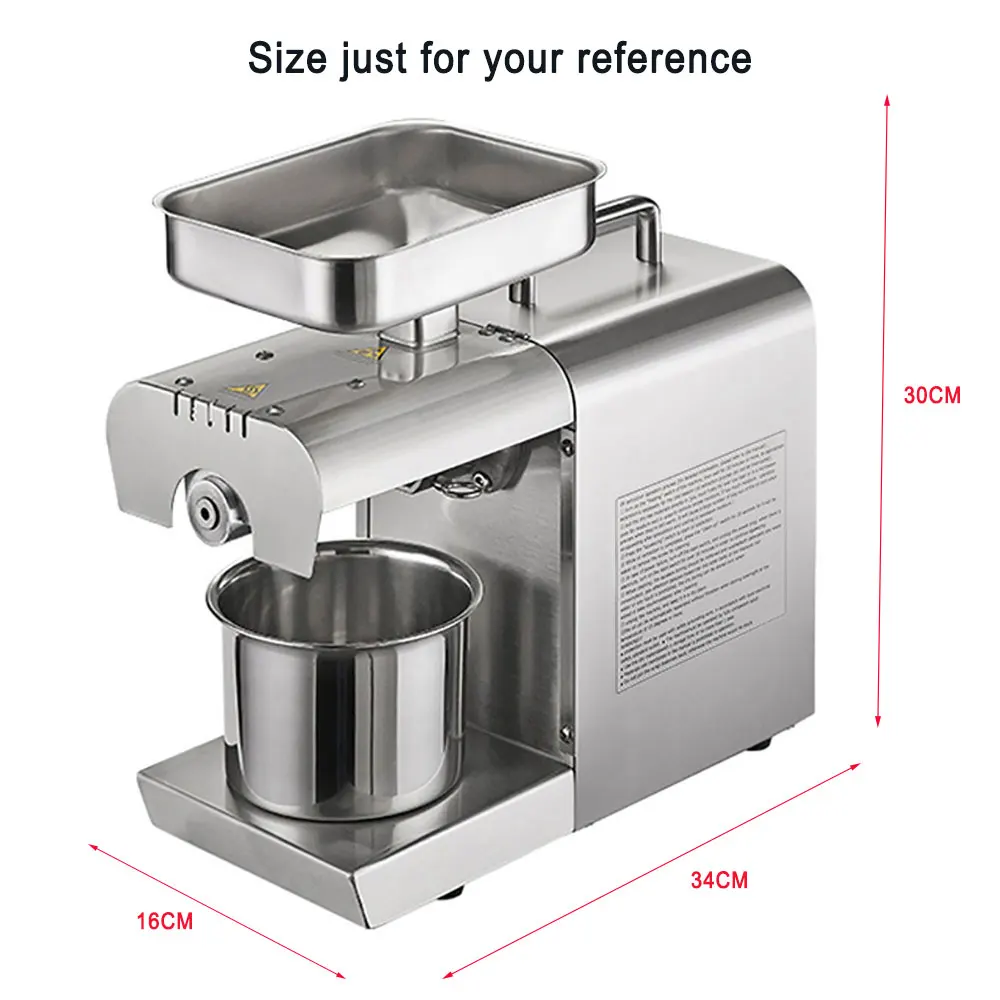 220V/110V Home Oil Press Machine Automatic Hot Cold Press Oil Machine Peanut Oil Presser Sunflower Seeds Nuts Oil Extractor 6