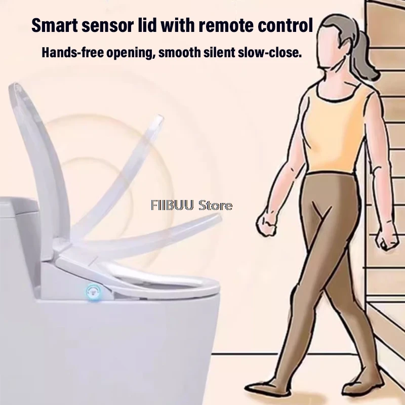 Smart Bidet Toilet Seat with Instant Heating Remote Control Auto Opening Lid Wash Heated Seat Bidet Toilet Cover Warm Air Dryer for toilet seat cover,toilet seat accessories