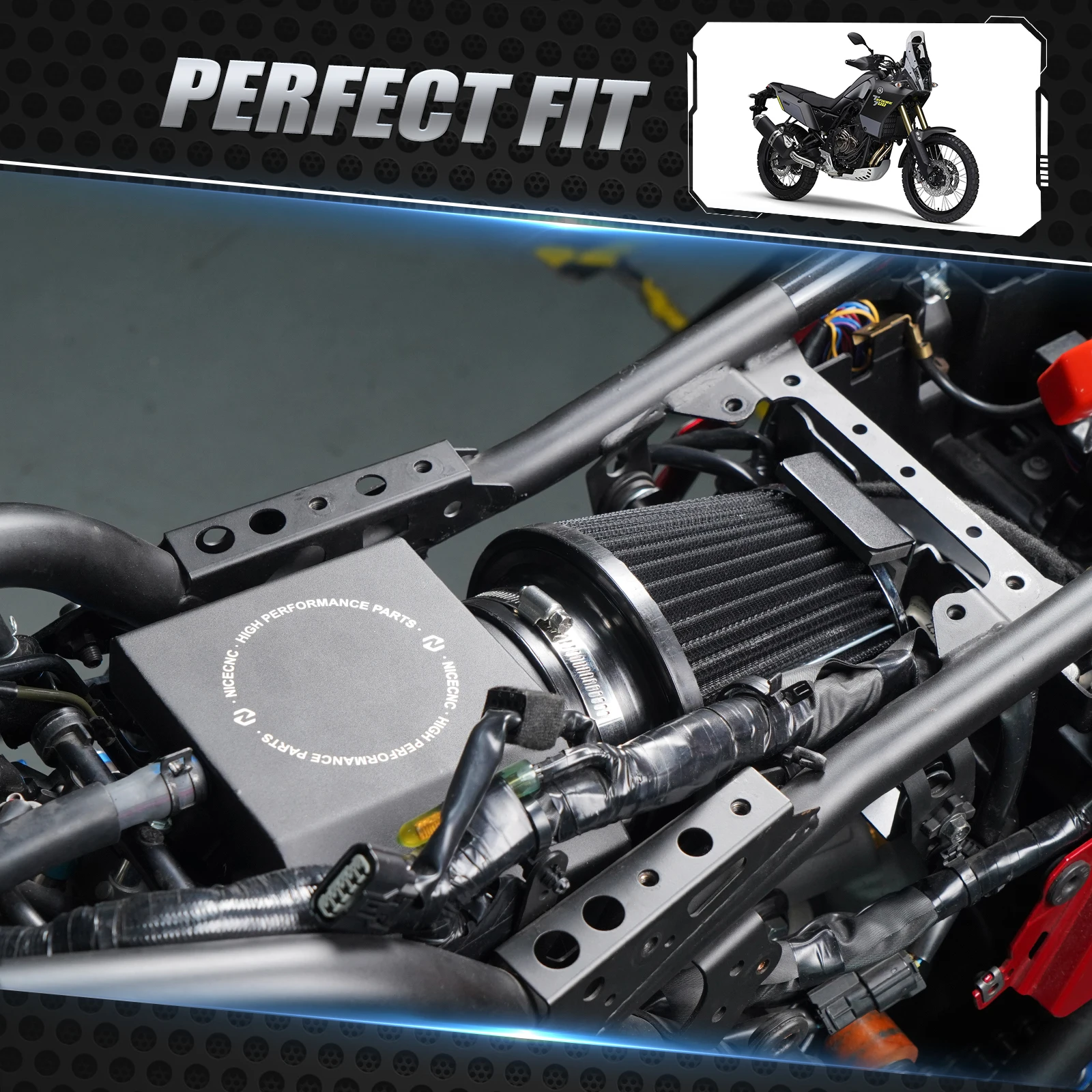 Für 2022-2024 Yamaha Tenere 700 XTZ 700 Luftfilter Motorrad Luftfilter Assy Air Box Gehäuse für Yamaha Tenere 700 Rally Edition – Detail 2