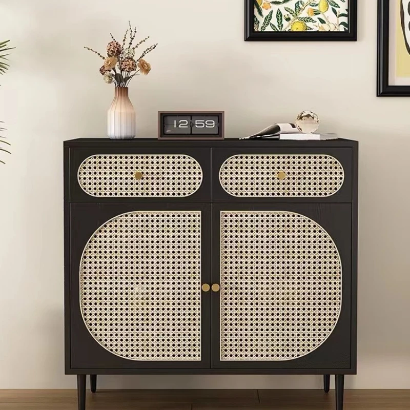 

Плетеный сервант из лозы, простые японские шкафчики, обращающиеся к двери, маленький шкаф для гостиной, крыльца