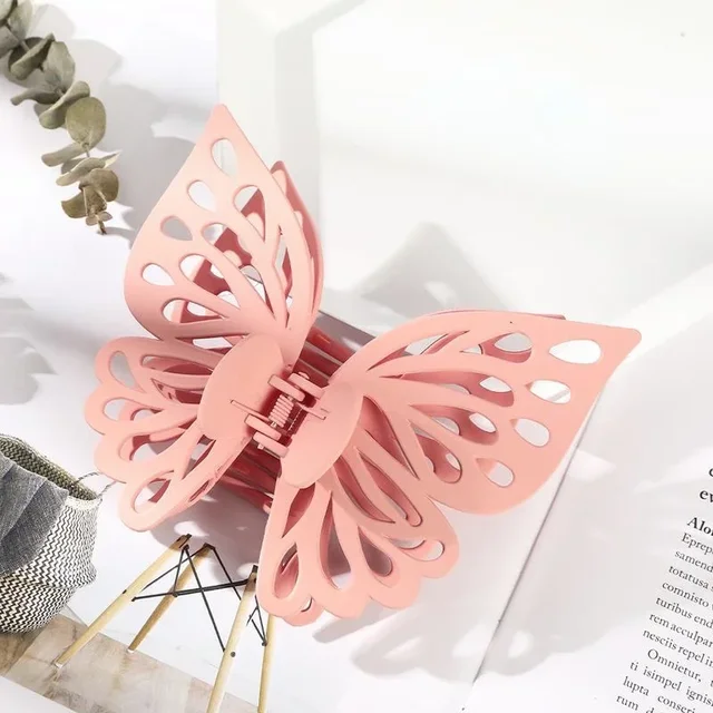 Hairpin Womens Summer Fashion Large Hollow Butterfly Clip Hairpin Cute Korean Fairy Headdress Girls Party Accessories 2