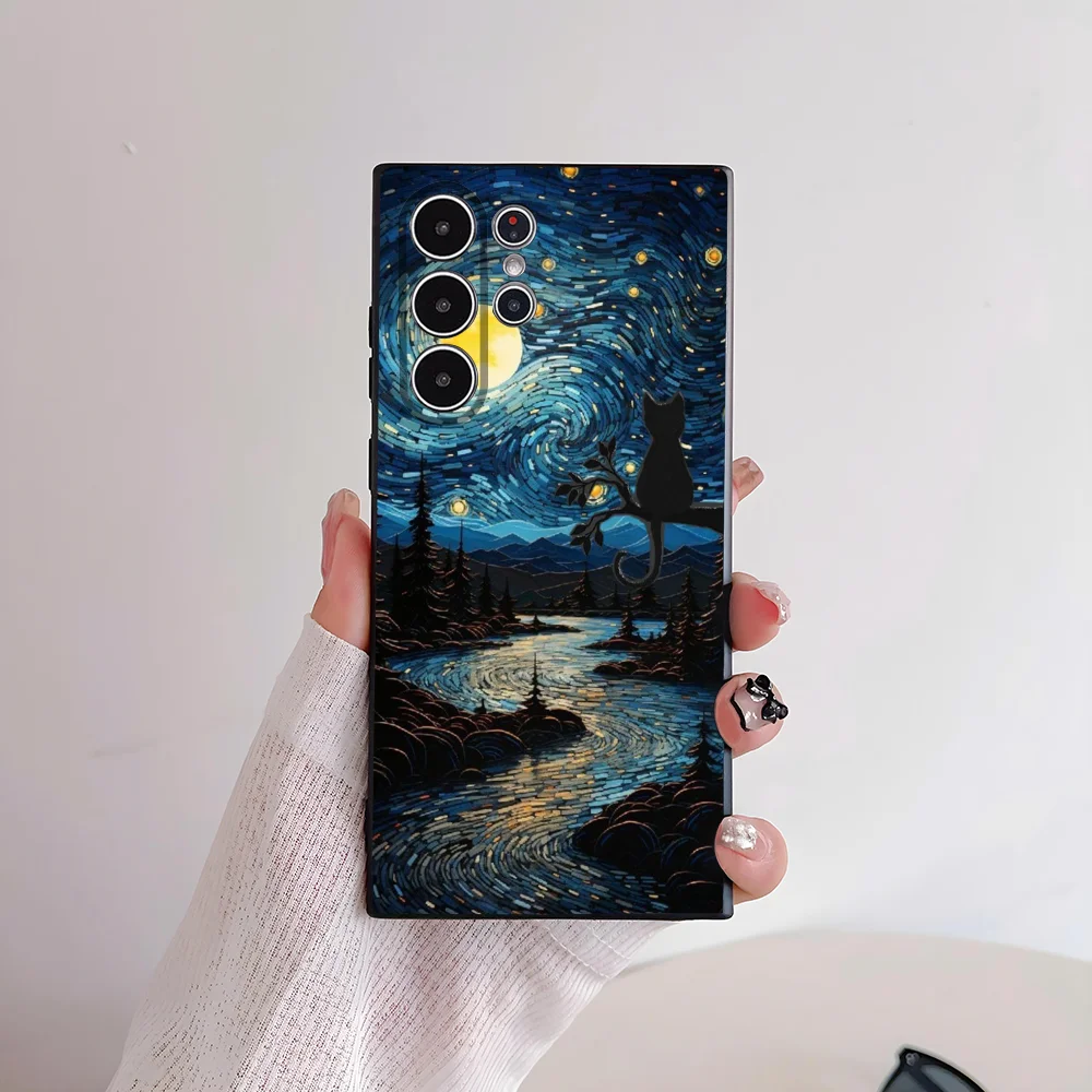 Van ART G-Gogh Cat-Themed Soft TPU Phone Case