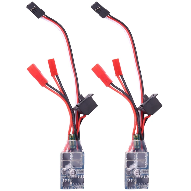 

2X Rc ESC 10A Brushed Motor Speed Controller For Rc Car Boat W/O Brake Without Brake