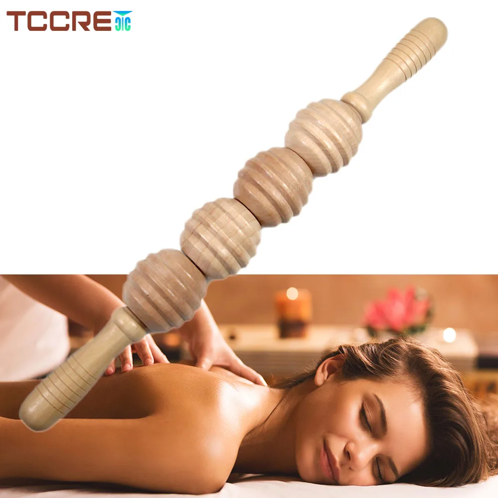 Wooden Roller Massage Stick Massager Back Abdomen Wooden Meridian Yoga Stick Rolling Manual Massager for Gym Sport Fitness 1pcs pressure point muscle roller massage stick exercise body arm back leg trigge roller massager fitness yoga muscle relax