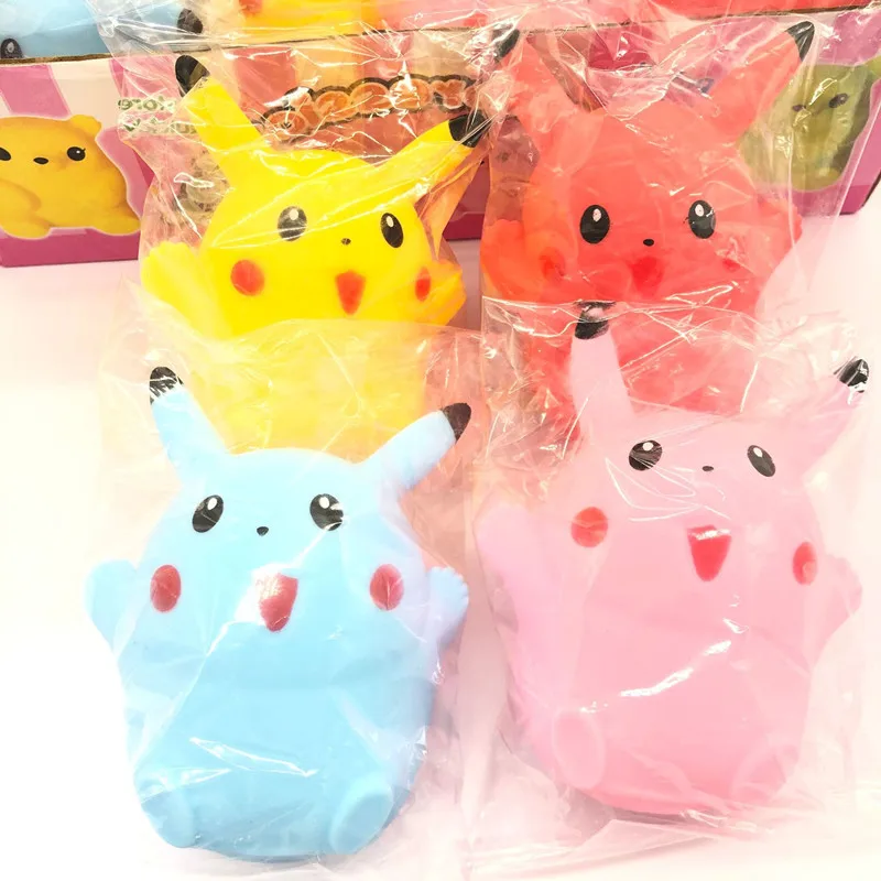 Pokémon pikachu squishy kawaii anti stress brinquedos fidget squirtle  charmander lento subindo squish brinquedo adulto crianças presentes de