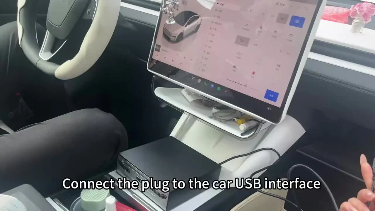 USB電源付き外部カーCD DVDプレーヤーteslaモデル2019-2021 Tesla外部カーcdプレーヤー,USBコネクタ付きポータブルCDプレーヤー