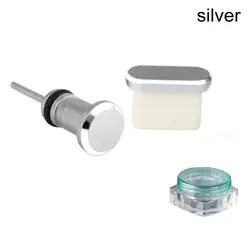 Universal USB C Earphone with 3.5mm Jack and Dust Protection (Silver-)