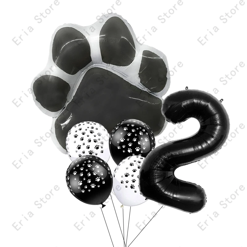 Животные Let's Pawty собака кошка лапа алюминиевый воздушный шар 32 дюйма розовый черный От 1 до 4 лет День рождения детский душ